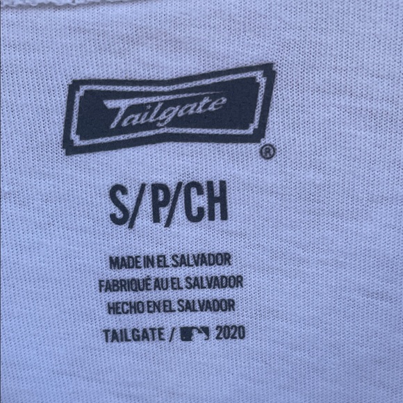 Dodgers Tailgate White Long Sleeve Dodgers Shirt/ Blue Gray Stripes Sz Sm Nice - Picture 3 of 8